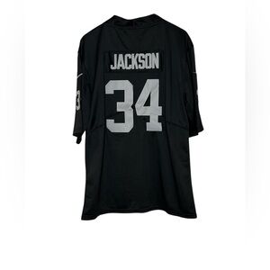 NFL Black Number 34 Bo Jackson Raiders Football Pullover Jersey Size Large